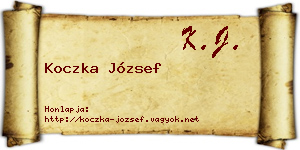 Koczka József névjegykártya