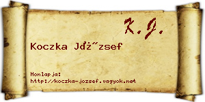 Koczka József névjegykártya
